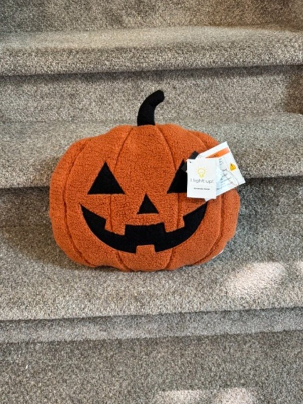 NWT Kirkland's Home Halloween Light Up Jack O' Lantern Halloween Pillow, 15"x13"